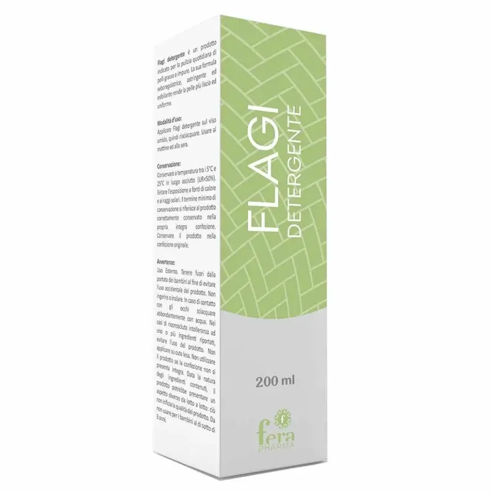 Fera Pharma Flagi Detergente Viso Pelli Grasse e Impure, 200ml