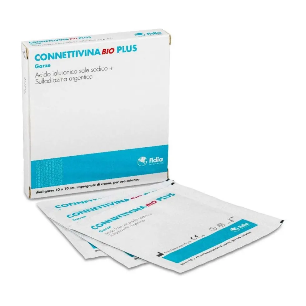 Fidia Connettivina Bio Plus Garze 10 X 10 cm 10 Pezzi