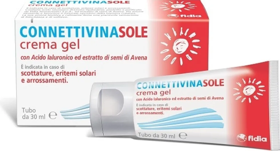 FIDIA Connettivina Sole Crema Gel Scottature Eritemi Solari e Arrossamenti, 30ml