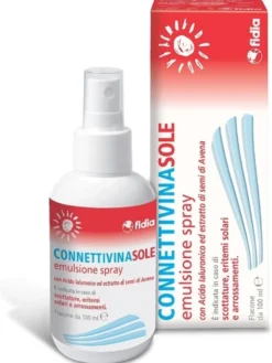 FIDIA Connettivina Sole Emulsione Spray Idratante per Scottature Eritemi e Arrossamenti, 100ml