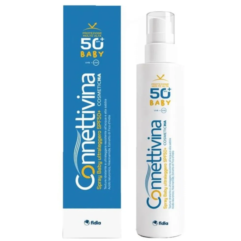 Fidia Connettivina Spray Baby SPF50+ Spray solare protettivo per bambini, 180 ml