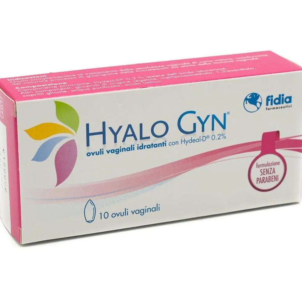 Fidia Hyalo Gyn - Ovuli vaginali per il trattamento della secchezza, 10 ovuli da 2,2 g