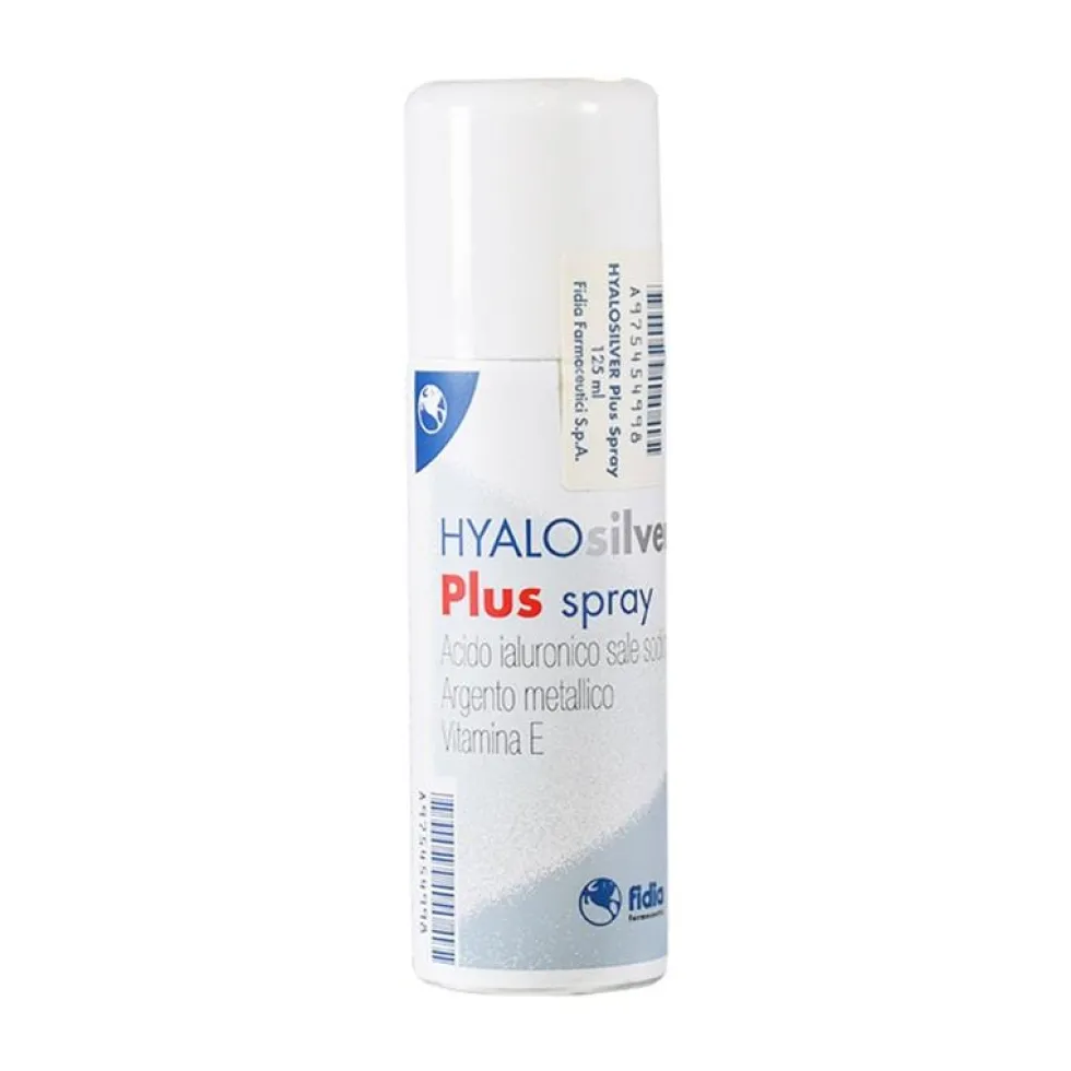 Fidia Hyalosilver Plus - Spray cicatrizzante per il trattamento delle lesioni cutanee, 125 ml