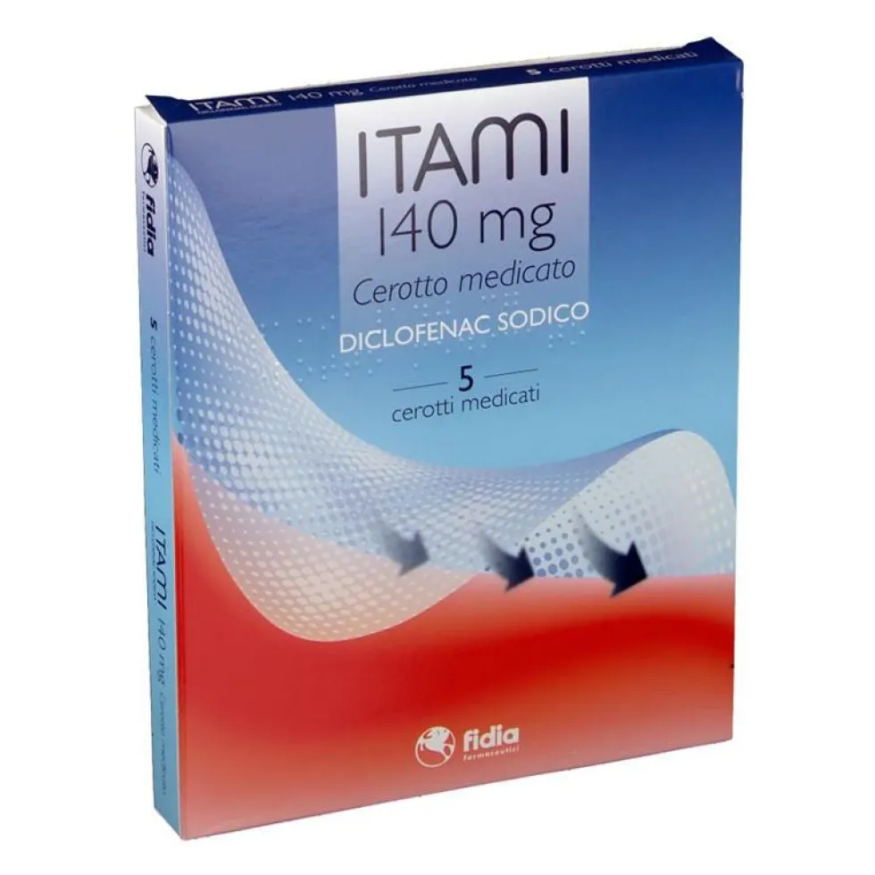Fidia Itami Cerotto Medicato 140mg Diclofenac Sodico Antidolorifico Locale, 5 Cerotti