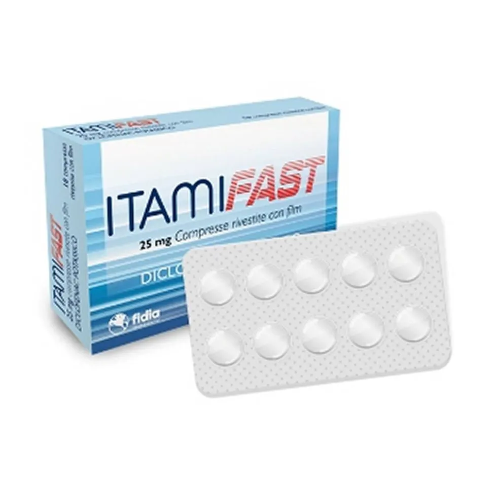 Fidia Itamifast 25 mg Diclofenac Potassico Antidolorifico, 10 Compresse