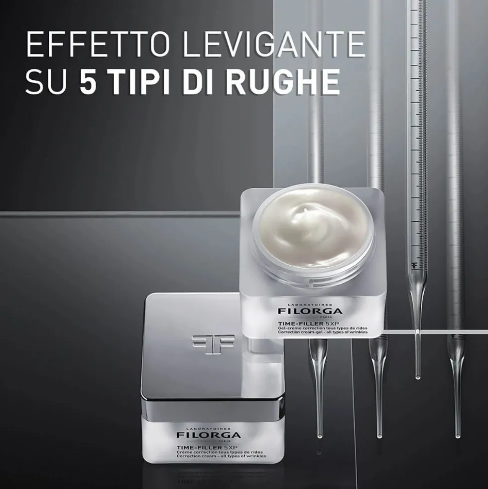 Filorga Time Filler - 5XP Crema-Gel Correttiva 5 Tipi di Rughe Viso Collo, 50ml