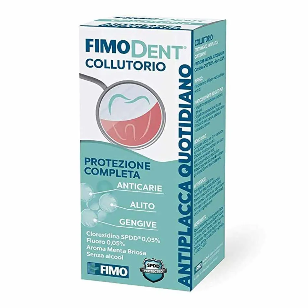 Fimodent Collutorio Antiplacca Quotidiano Clorexina 0,05% + Fluoro 0,05%, 1L