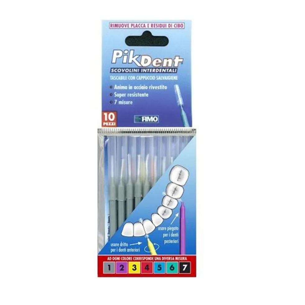 Fimo Pikdent - Stuzzicolino Scovolino 1 Grigio misura 0,4mm, 10 Scovolini