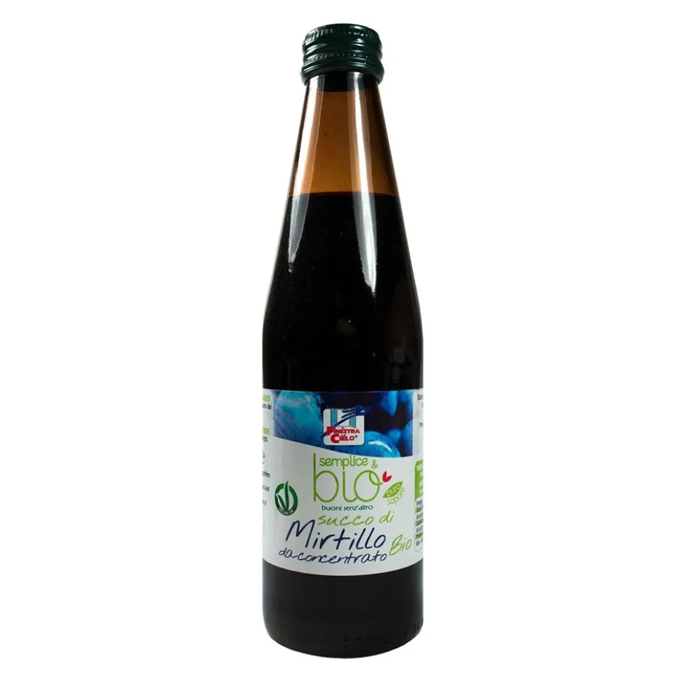 Finestra Sul Cielo Succo di mirtillo - Succo biologico da concentrato senza zuccheri, 330 ml