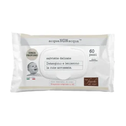 Fiocchi di Riso Acqua Non Acqua - Salviette Delicate Senza Profumo, 60 Pezzi