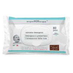 Fiocchi di Riso Acqua Non Acqua - Salviette Detergenti, 60 salviette