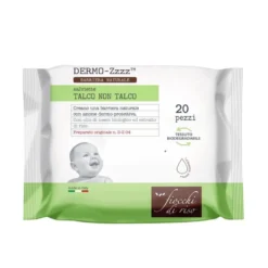 Fiocchi di Riso Dermo ZZZ Talco Non Talco - Salviette Rinfrescanti Lenitive, 20 Salviette