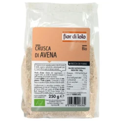 Fior di Loto Crusca di avena bio cereale ricco di fibre per il funzionamento intestinale, 250 g