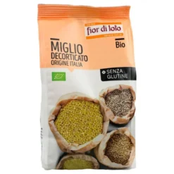 Fior di Loto Miglio decorticato - Cereale biologico senza glutine per le zuppe e le minestre, 400 g