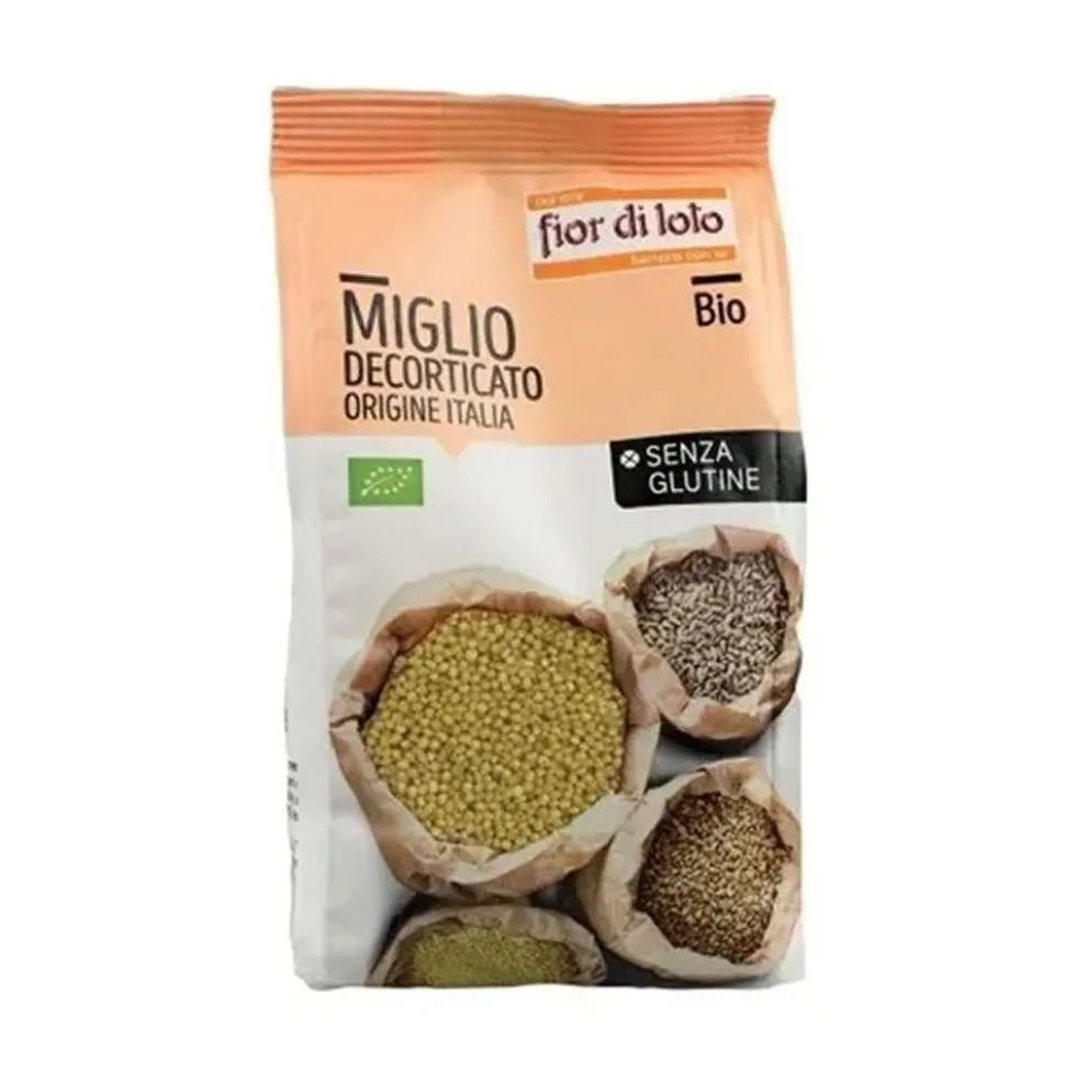 Fior di Loto Miglio decorticato - Cereale biologico senza glutine per le zuppe e le minestre, 400 g
