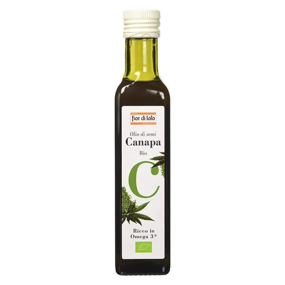 Fior di Loto Olio di canapa bio - Olio alimentare biologico per il controllo del colesterolo, 250 ml