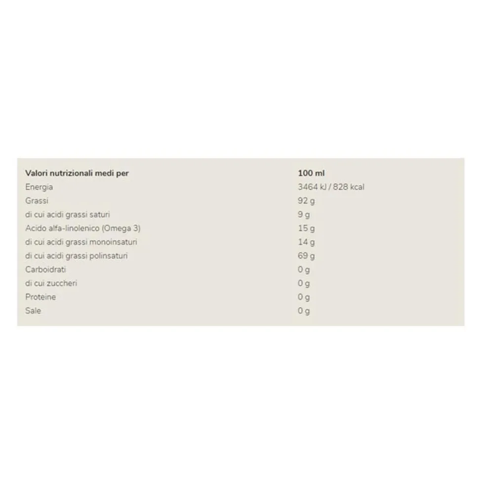 Fior di Loto Olio di canapa bio - Olio alimentare biologico per il controllo del colesterolo, 250 ml