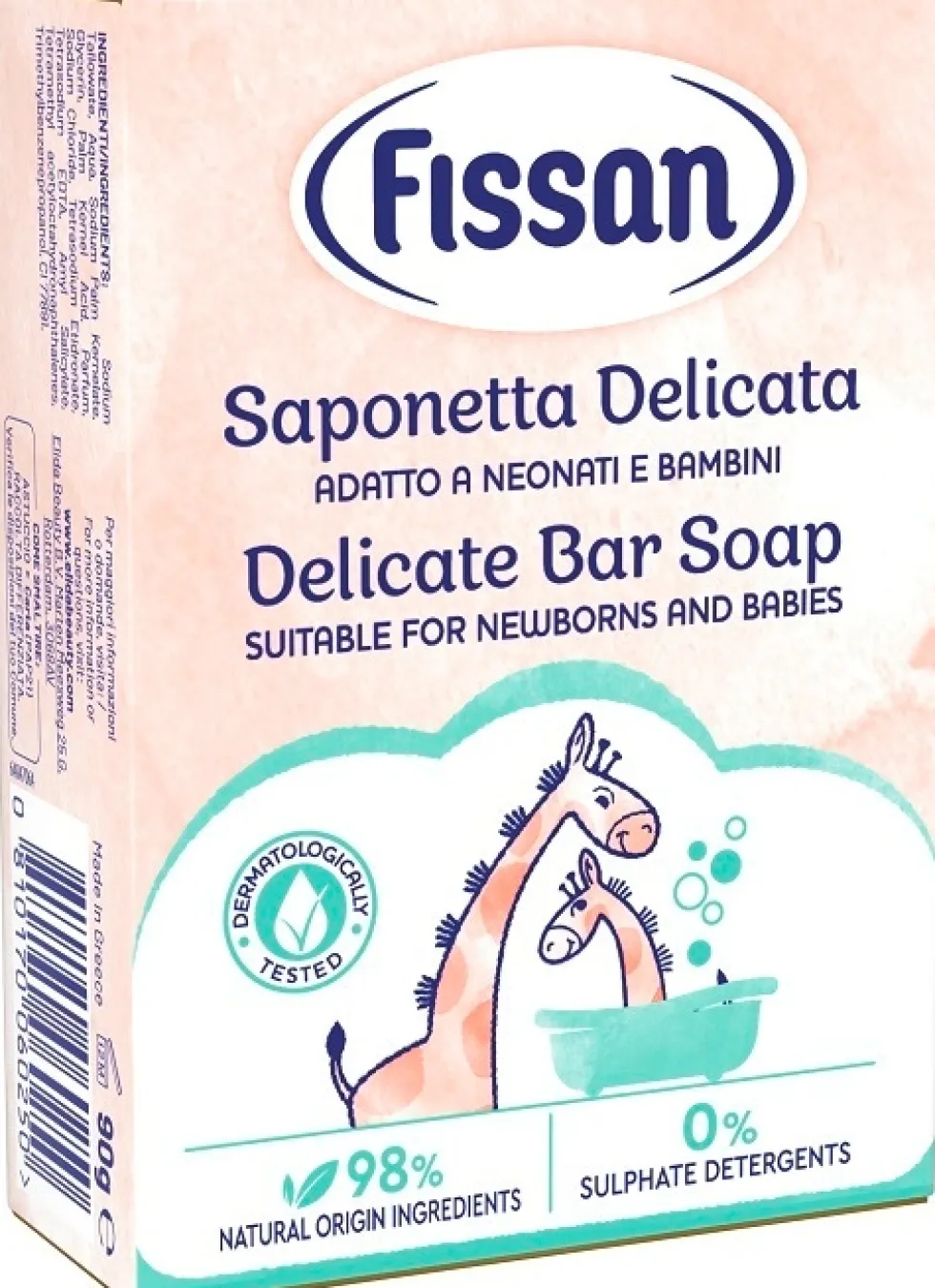 Fissan Saponetta Delicata adatto a neonati e bambini, 90 g