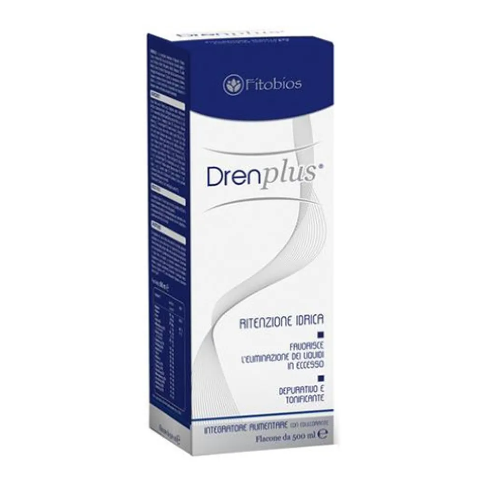 Fitobios Drenplus - Integratore alimentare per il drenaggio dei liquidi e la depurazione, 500 ml