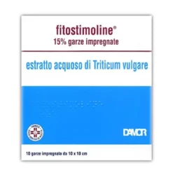 Fitostimoline 15% Trattamento Ulcere e Piaghe da Decubito, 10 Garze Impregnate da 10x10cm