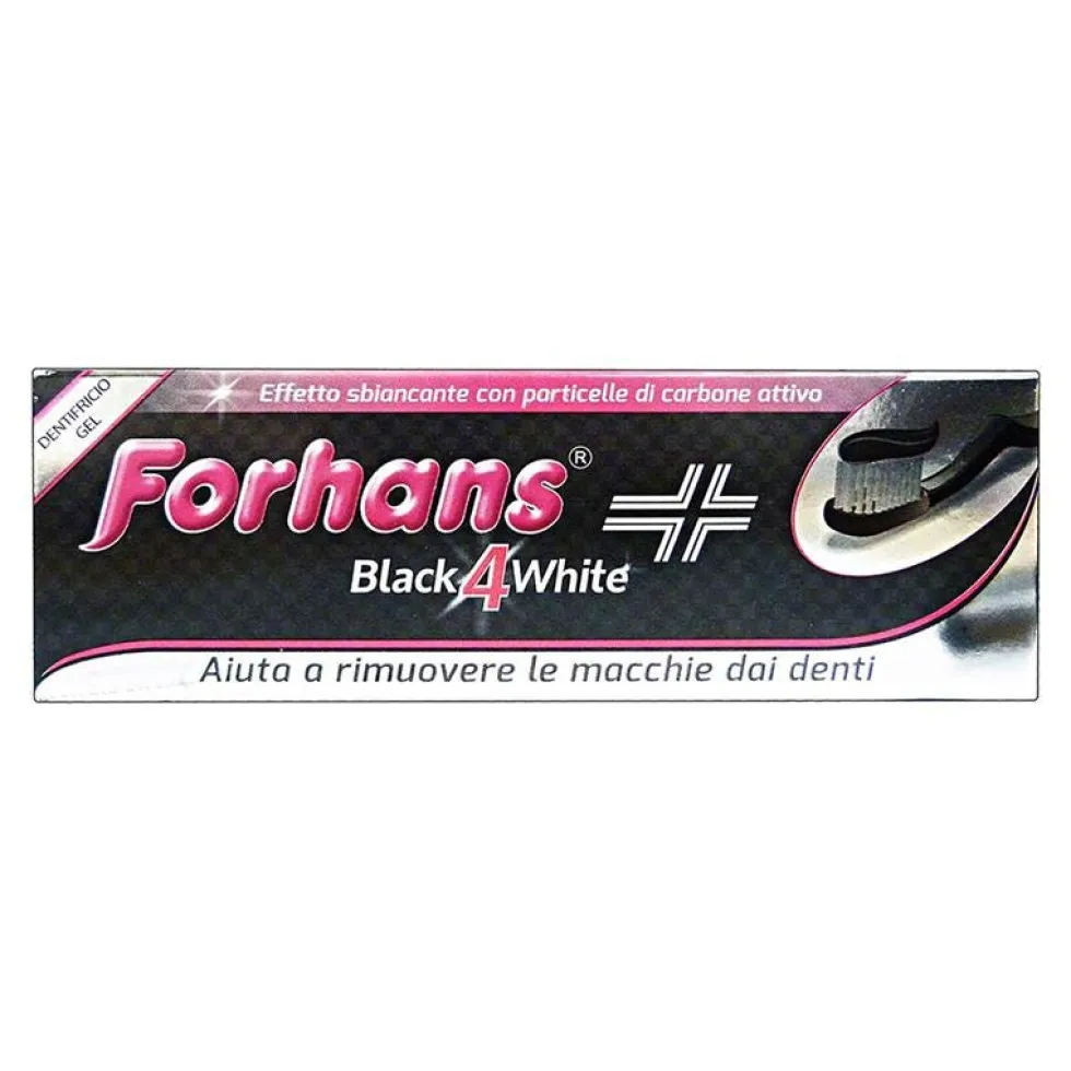 Forhans Black4White Dentifricio Gel Effetto Sbiancante 75 ml