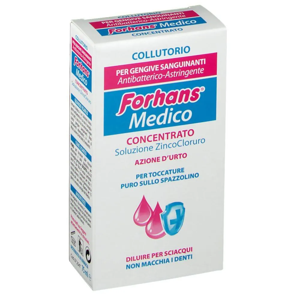 Forhans Medico - Collutorio concentrato antisettico e astringente per le gengive sanguinanti, 75 ml