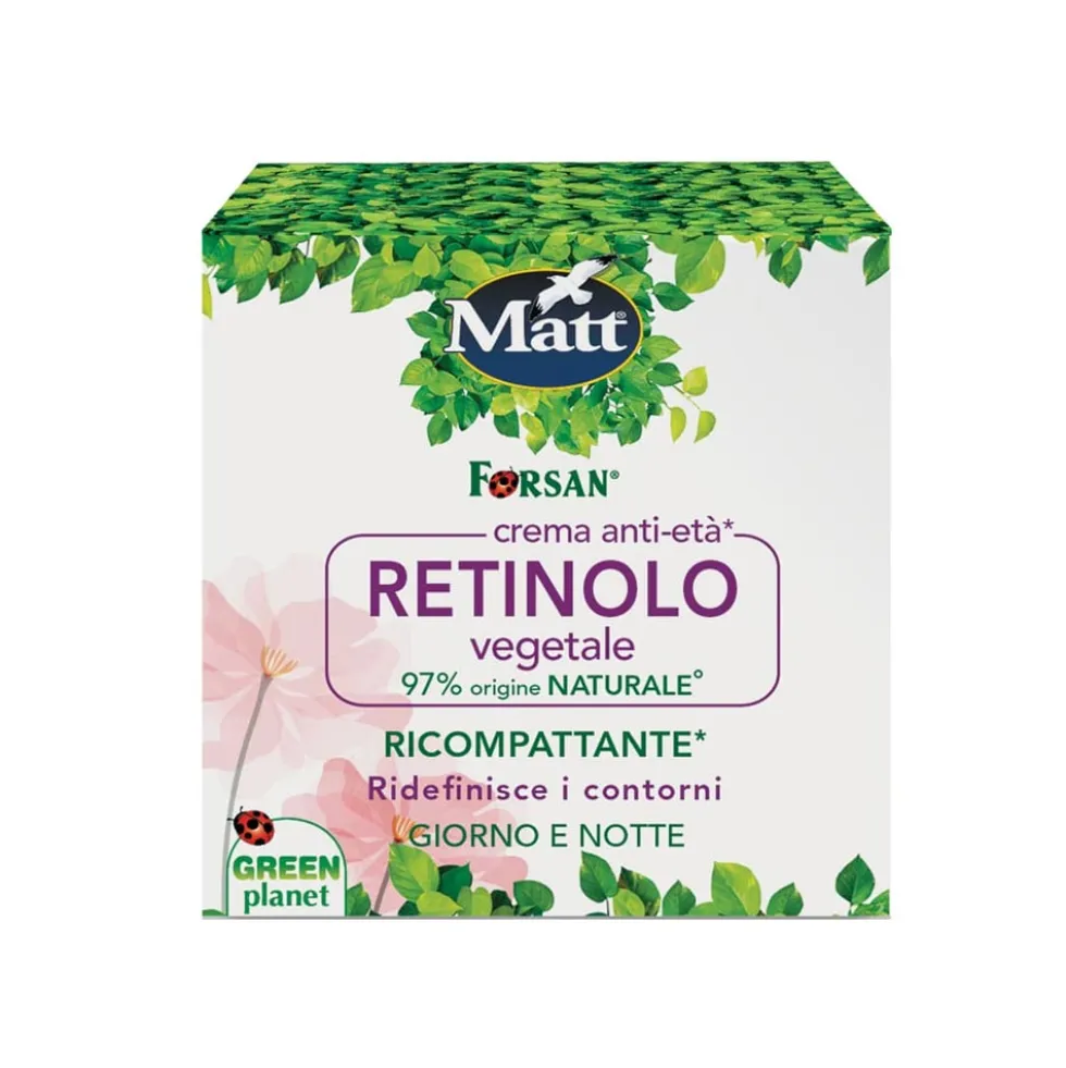 Forsan Crema Viso Anti Età Retinolo Vegetale Ricompattante, 50ml