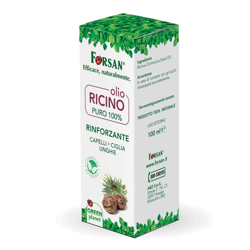 Forsan Olio di Ricino Rinforzante Capelli Ciglia e Unghie, 100ml