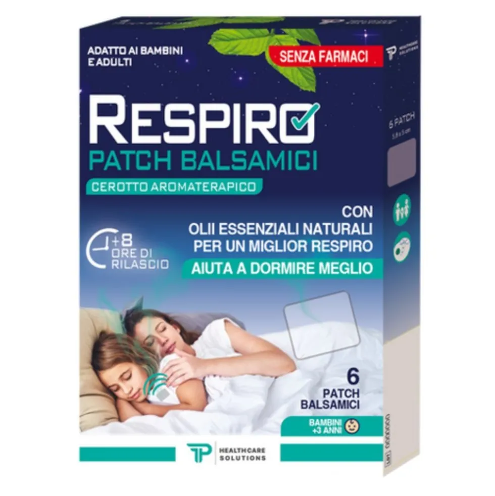 F.P. Healthcare Respiro - Cerotti adesivi balsamici per il benessere respiratorio, 6 cerotti