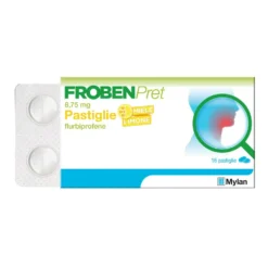 Frobenpret 8,75mg Flurbiprofene Gusto Limone e Miele Trattamento di Stati Infiammatori del Cavo Orofaringeo, 16 Pastiglie