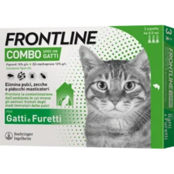 Frontline Combo - Antiparassitario spot-on per gatti e furetti, 3 pipette da 0,5 ml