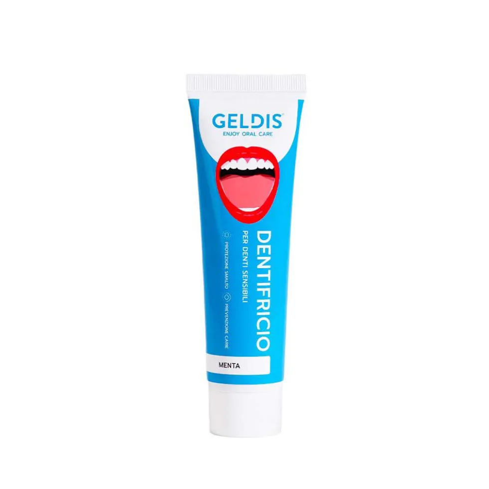 Geldis Dentifricio Menta Fresca - Dentifricio sbiancante e antiplacca contro la carie, 100 ml