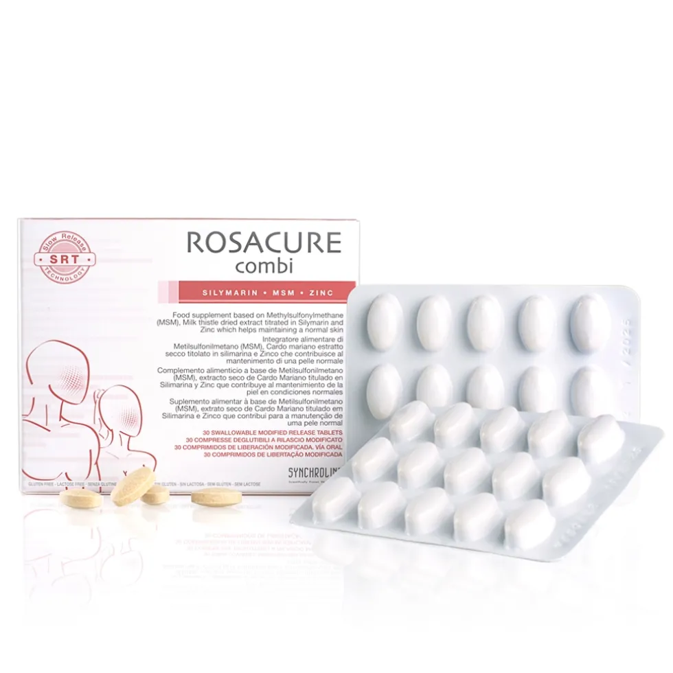 General Topics Rosacure - Combi Integratore alimentare per la pelle con rosacea, 30 compresse