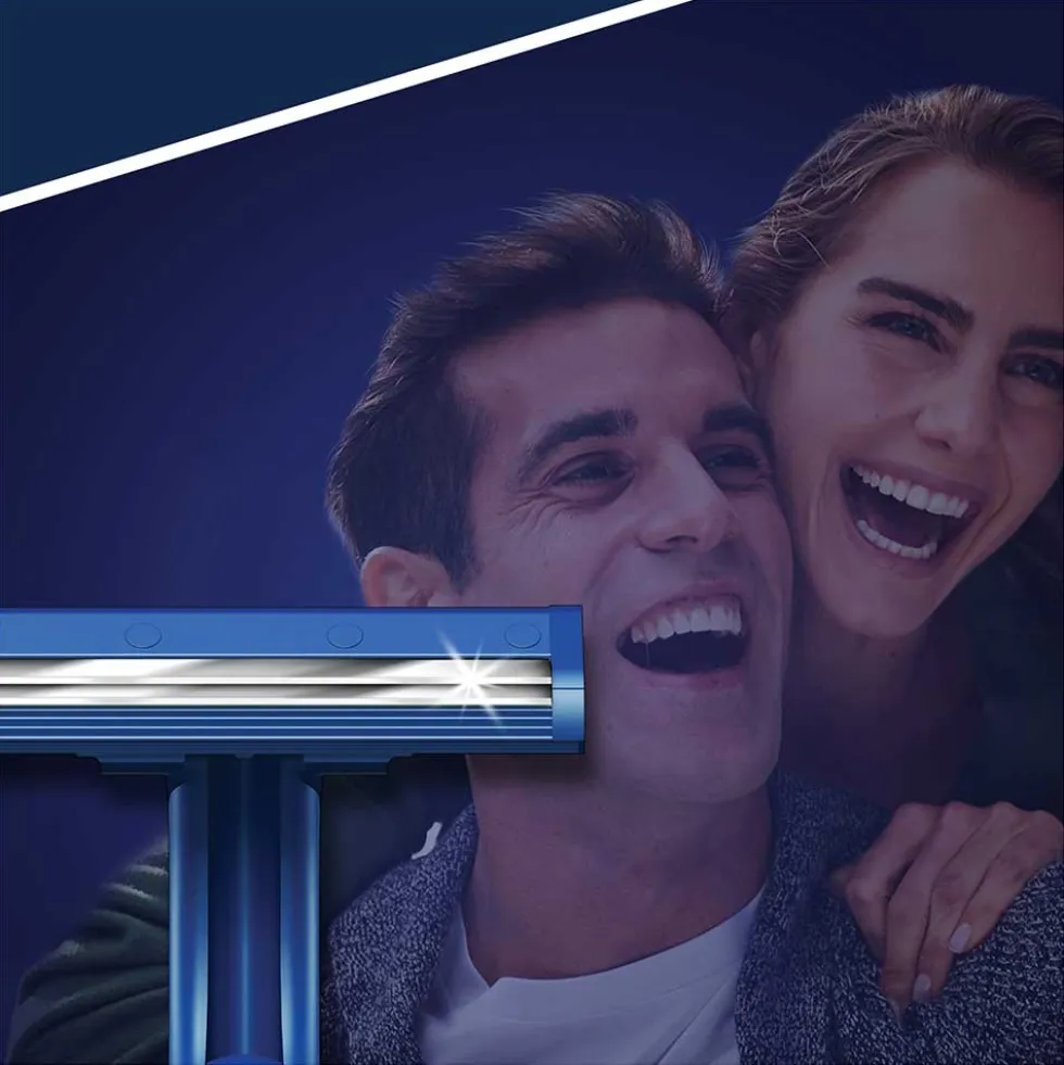Gillette Blue II Rasoi da Uomo Usa e Getta a 2 Lame con Testina Fissa, 5 Pezzi