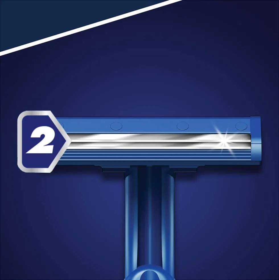 Gillette Blue II Rasoi da Uomo Usa e Getta a 2 Lame con Testina Fissa, 5 Pezzi