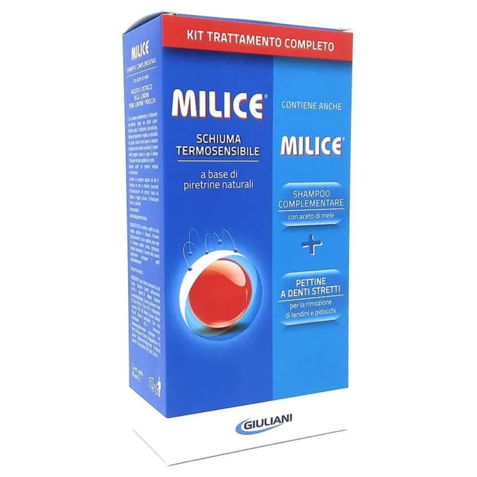 Giuliani Milice - Kit trattamento contro i pidocchi, schiuma 150 ml, shampoo 80 ml e 1 pettine