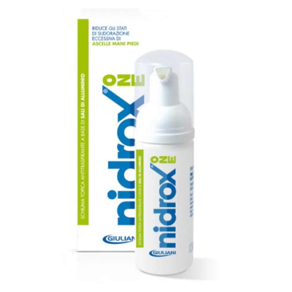 Giuliani Nidrox One Schiuma Topica Antitraspirante Ascelle Mani e Piedi, 50ml