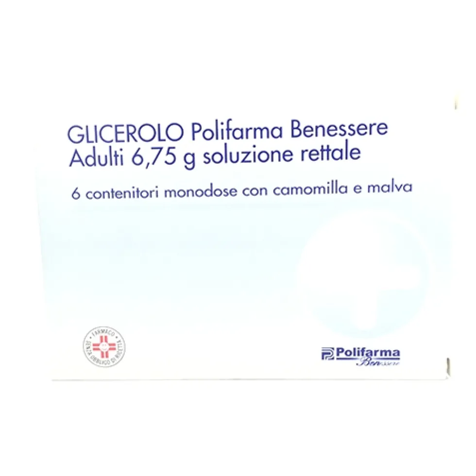 Glicerolo Poli Adulti 6,75 G Soluzione Rettale 6 Contenitori Monodose Con Camomilla E Malva