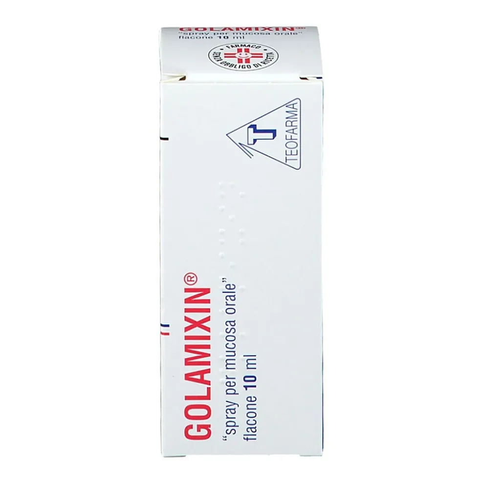 Golamixin Spray per Mucosa Orale per Stomatiti Batteriche Sensibili alla Tirotricina, 10ml