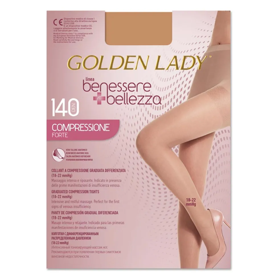 Golden Lady Benessere & Bellezza Playa taglia 4-L - Collant 140 denari per la circolazione, 1 paio
