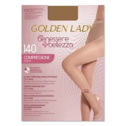 Golden Lady Benessere & Bellezza - Collant 140 denari dorè per il microcircolo, 1 paio taglia 5-XL
