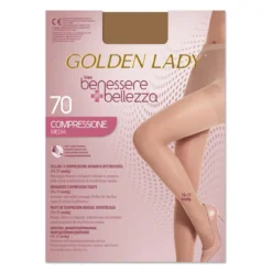 Golden Lady Benessere & Bellezza - Collant 70 denari dorè taglia 2-S per il microcircolo, 1 paio