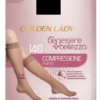 Golden Lady Gambaletto 140 denari nero XL - Gambaletto a compressione per la circolazione, 1 pezzo