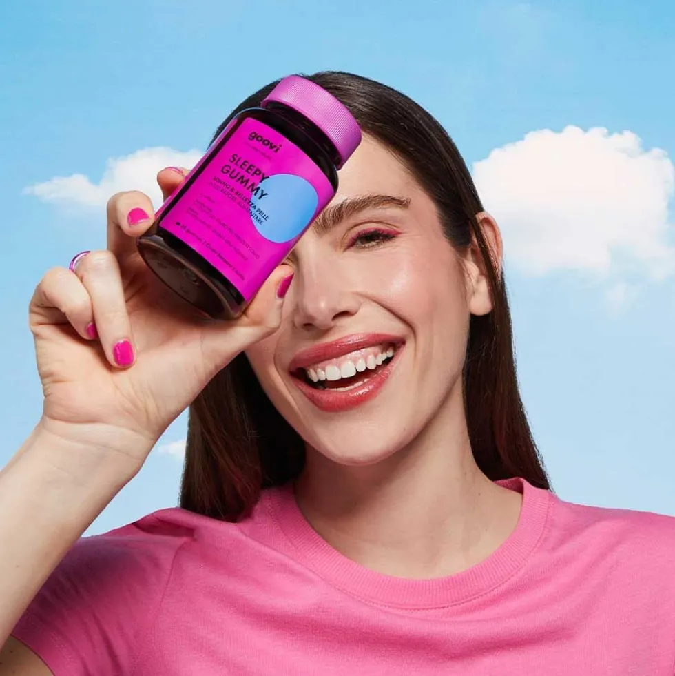 Goovi Sleepy - Integratore per il sonno e il benessere della pelle, 60 caramelle gommose