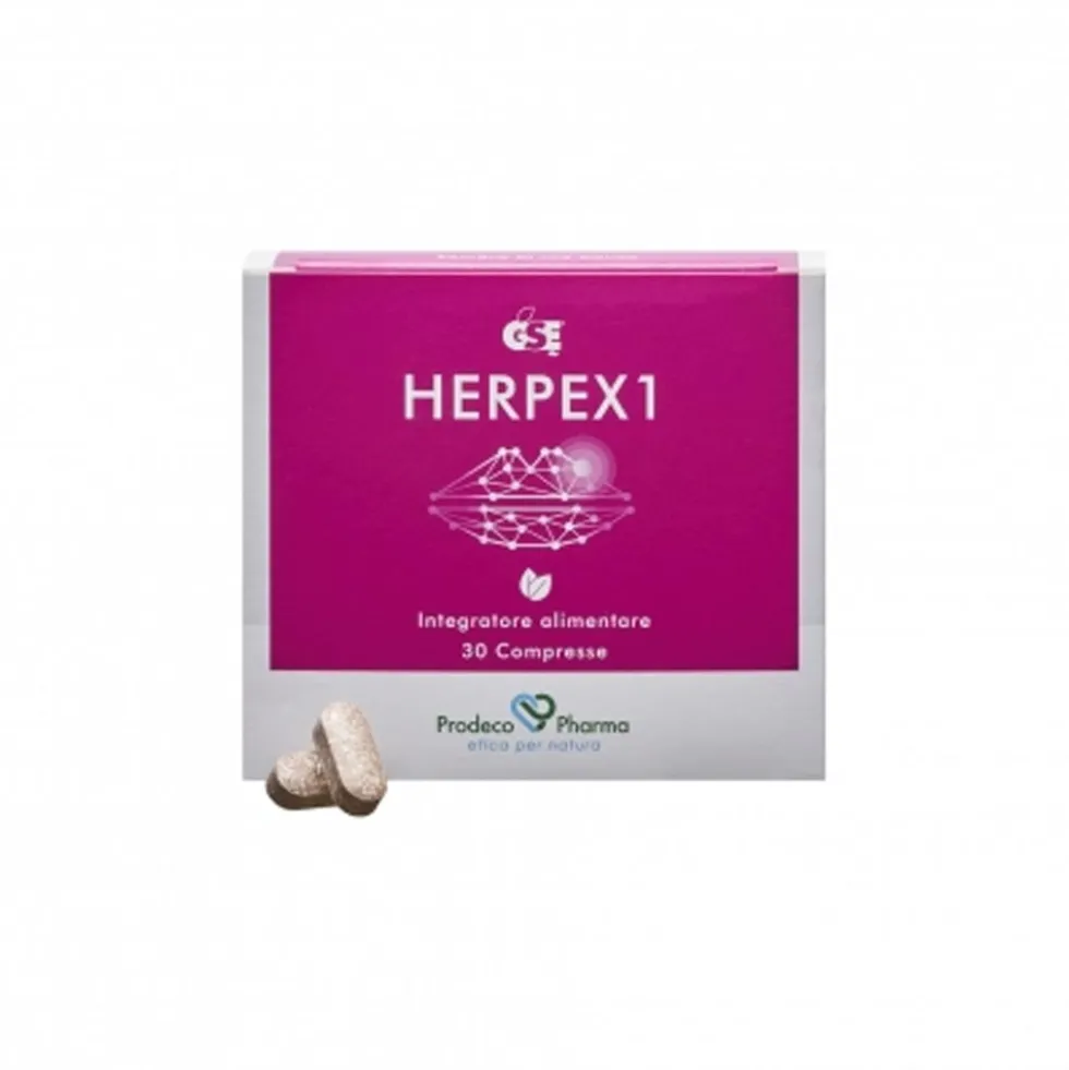 GSE Herpex 1 - Integratore alimentare per le difese immunitarie in caso di herpes, 30 compresse