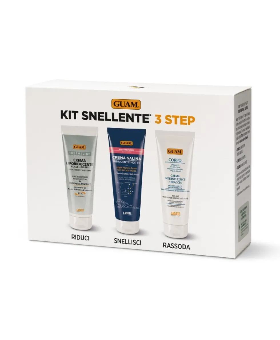 Guam Kit Snellente 3 Step Crema Liporiducente + Crema Salina Riducente + Crema Interno Cosce e Braccia