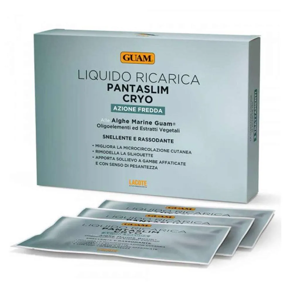 Guam Liquido Ricarica PantaSlim Cryo Snellente Rassodante, 3 Buste
