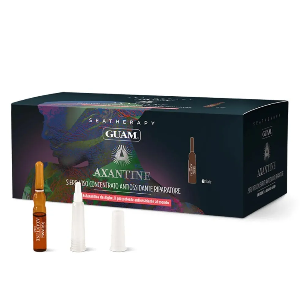 Guam Seatherapy Axantine - Siero viso concentrato per la protezione antiossidante, 8 fiale da 2 ml
