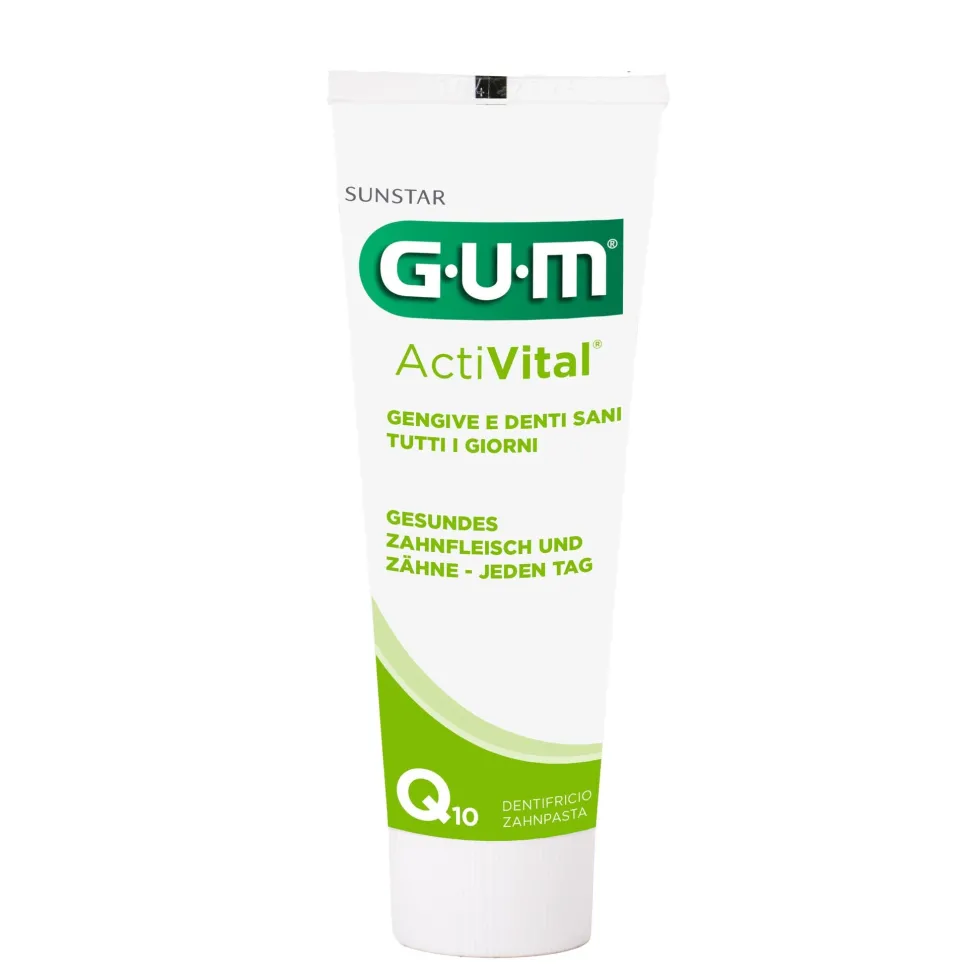 Gum Activital Q10 - Dentifricio antiplacca per rinforzare denti e gengive, 75 ml