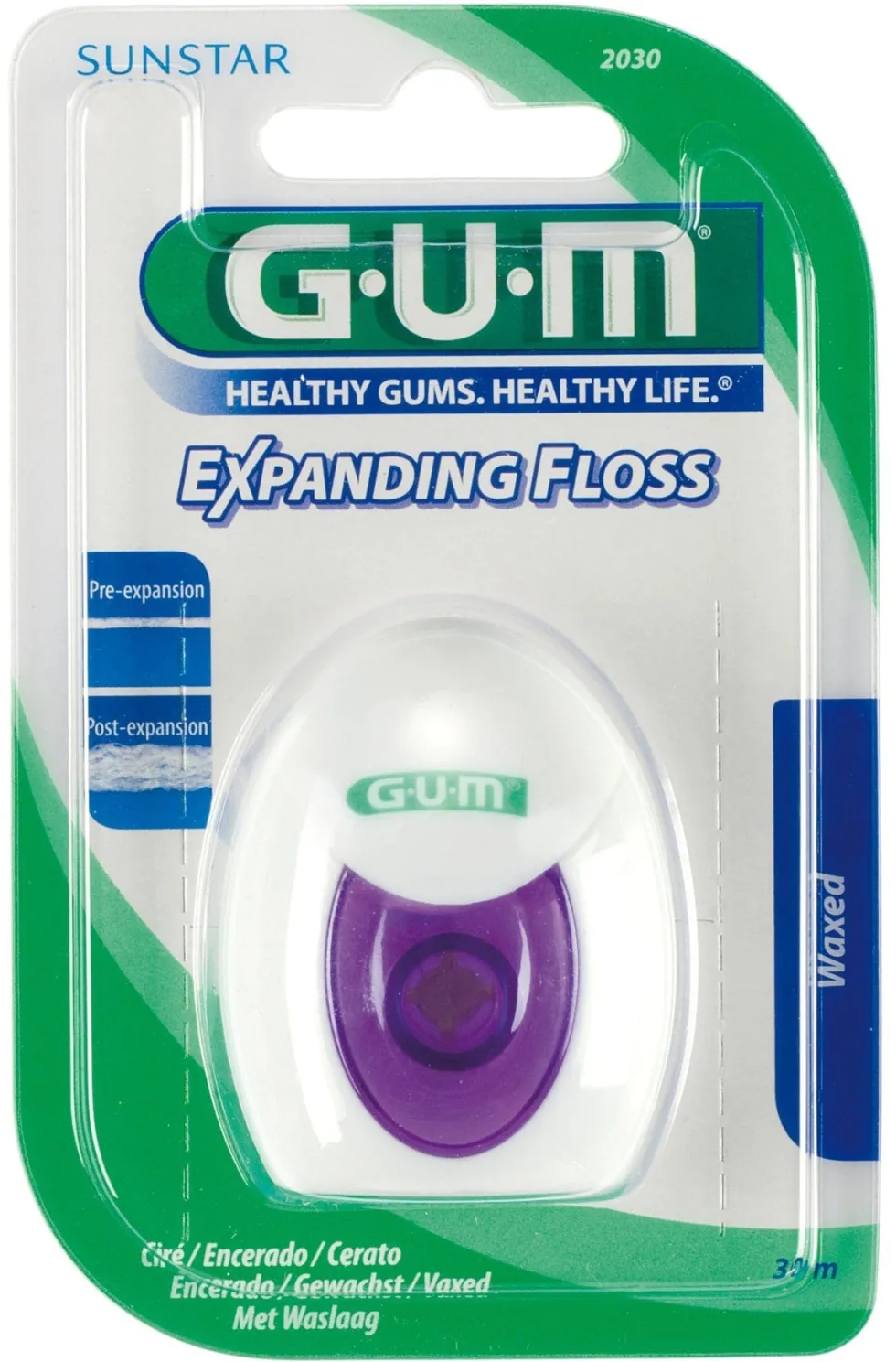 Gum Expanding Floss - Filo interdentale ad espansione per denti e gengive sensibili, 30 m